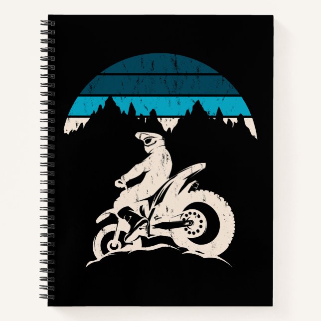 Motorbike Sunset Mountains Notebook (Front)