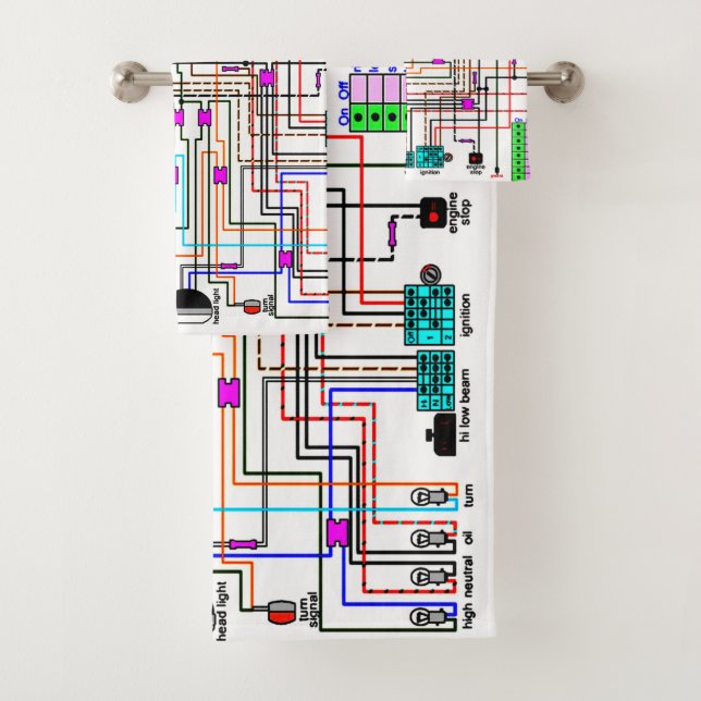 Motorbike Wiring Diagram. Bath Towel Set (Insitu)