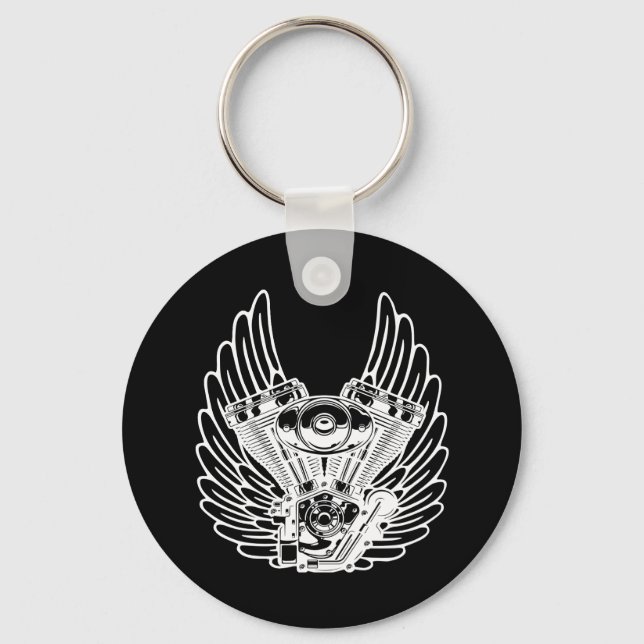 Motorbiker sign keychain (Front)