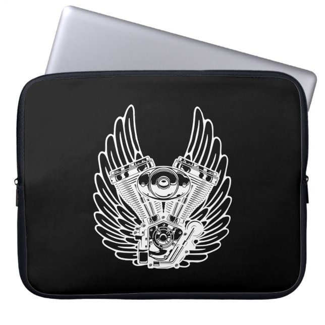 Motorbiker sign laptop sleeve (Front)