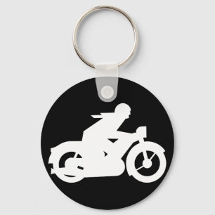 Motorbiker Silhouette Sign Keychain