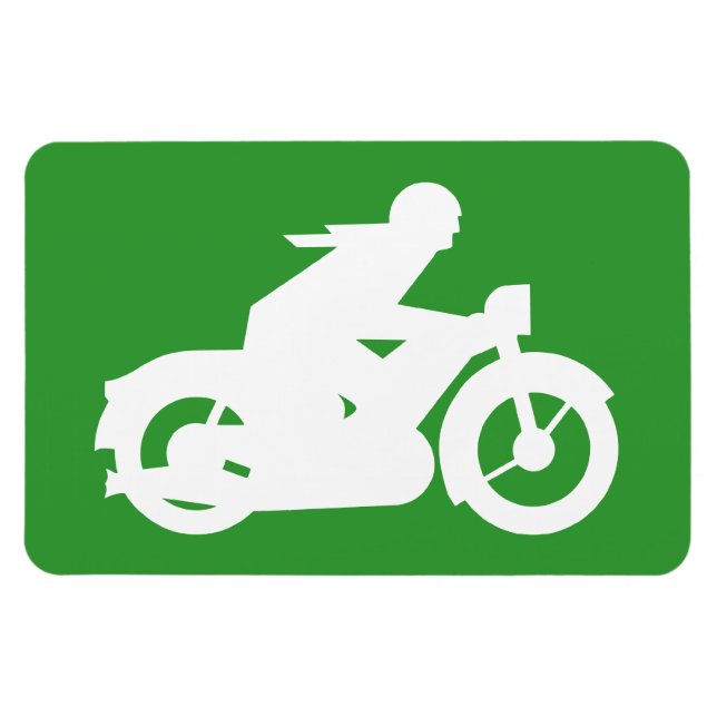 Motorbiker Silhouette Sign Magnet (Horizontal)