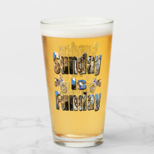 Motorbikes Sunday Is Funday, Beer Glass