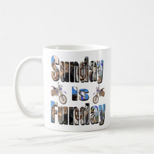 Motorbikes Sunday Is Funday, Coffee Mug