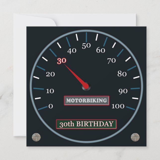 Motorbiking 30th Birthday Invitation (Front)