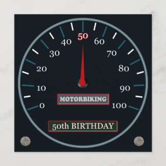 Motorbiking 50th Birthday Invitation