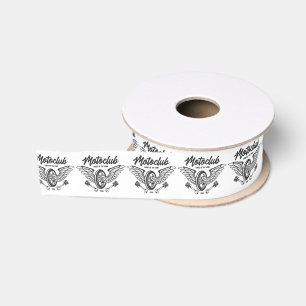 Motorclub Motorcycle Tire with Wings Grosgrain Ribbon