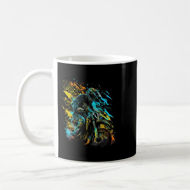 Motorcross Biker Motorcycle Enduro Dirtbike Outdoo Coffee Mug (Left)