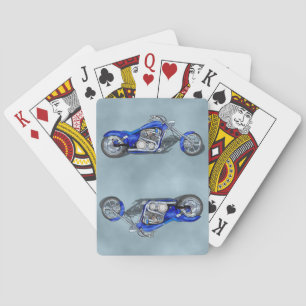 Motorcycle 1 - Blue Playing Cards