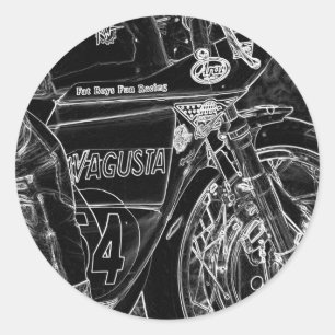 Motorcycle 1 stcna classic round sticker