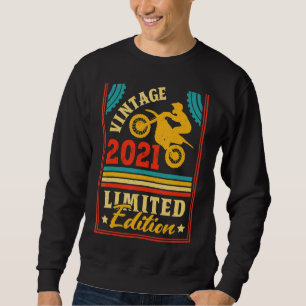 Motorcycle 1st Birthday Boys Vintage 2021 Biker Mo Sweatshirt