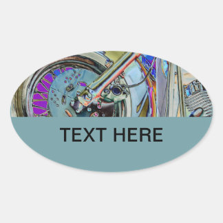 Motorcycle Abstract Oval Sticker