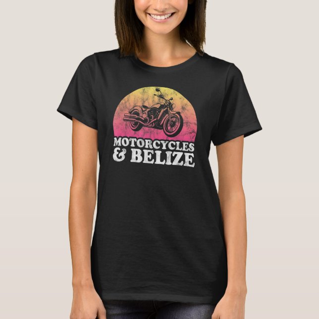 Motorcycle and Belize Motorcycles T-Shirt (Front)