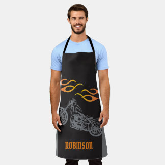 Motorcycle and Biker Flames Apron
