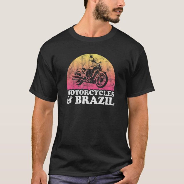Motorcycle and Brazil Motorcycles T-Shirt (Front)