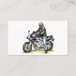 Motorcycle and Rider Business Card