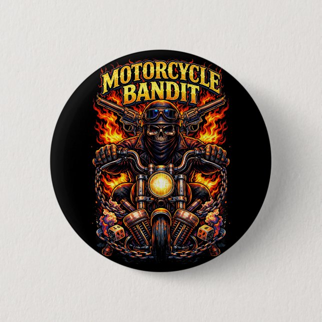 Motorcycle Bandit 2 Inch Round Button (Front)