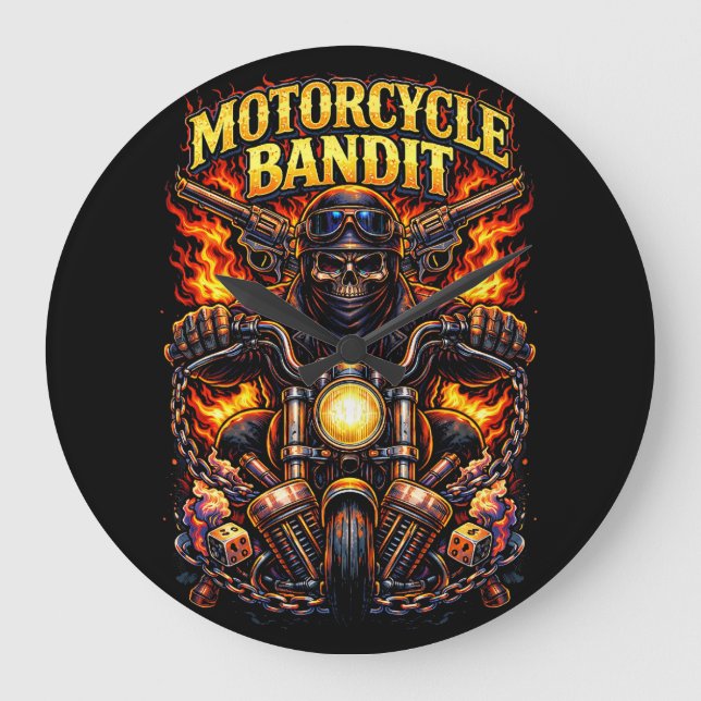 Motorcycle Bandit Large Clock (Front)