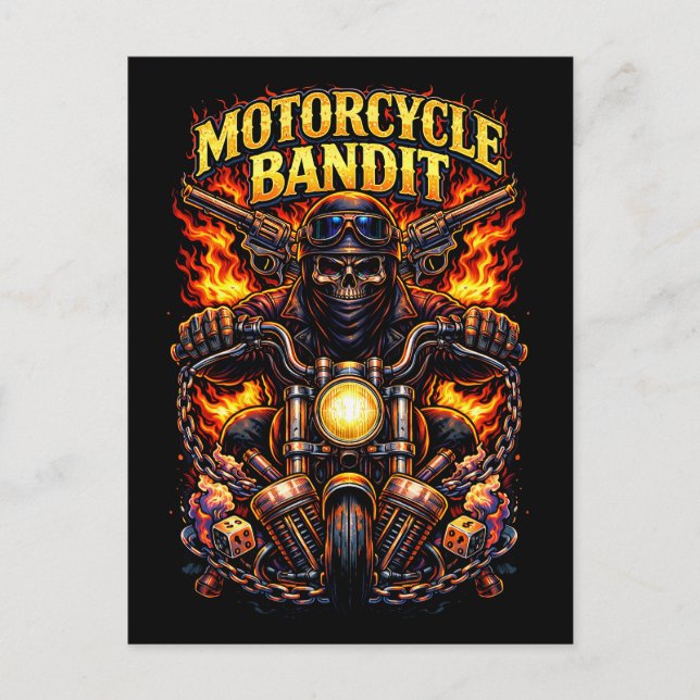 Motorcycle Bandit Postcard (Front)