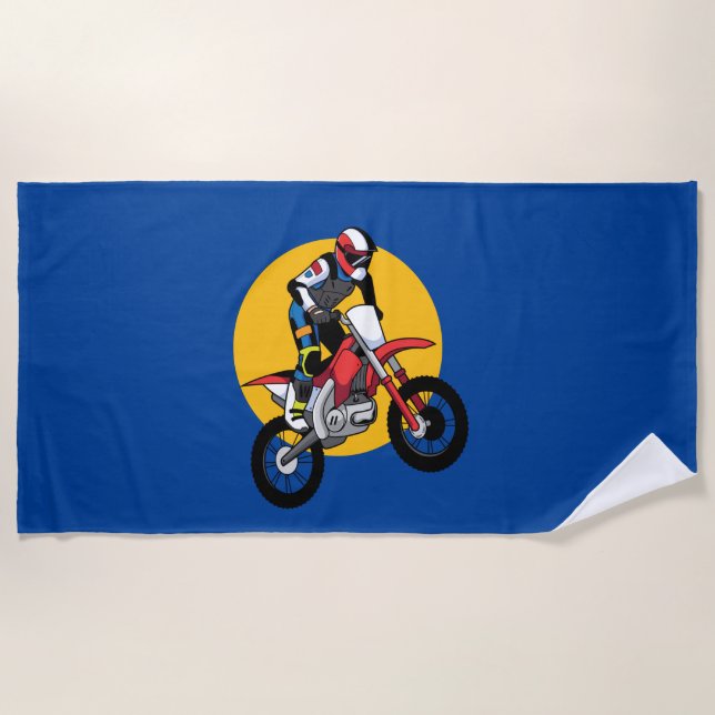 Motorcycle Bike Beach Towel (Front)