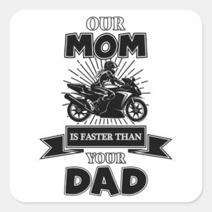 Motorcycle Bike Biker Funny Vintage Gift Idea Square Sticker