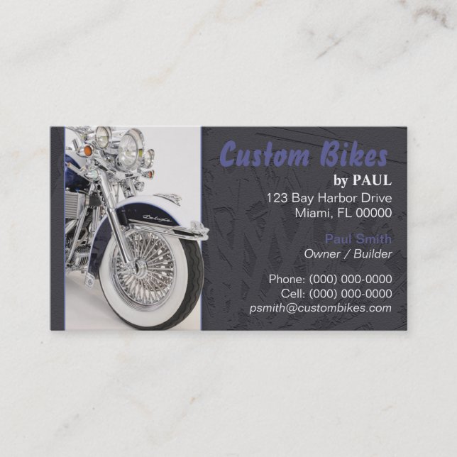 Motorcycle - Bike Builder Business Card (Front)