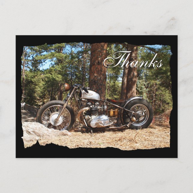 Motorcycle Bike Merci carte postale (Devant)