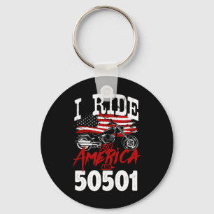 Motorcycle Biker Anti Trump 50501 Pro-democracy Re Keychain