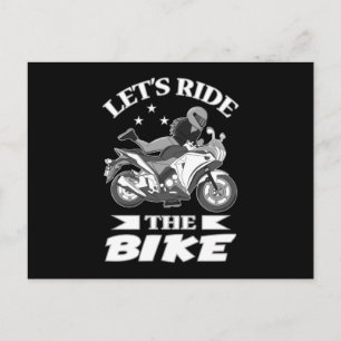 Motorcycle Biker Bike Women Vintage Gift Idea Postcard