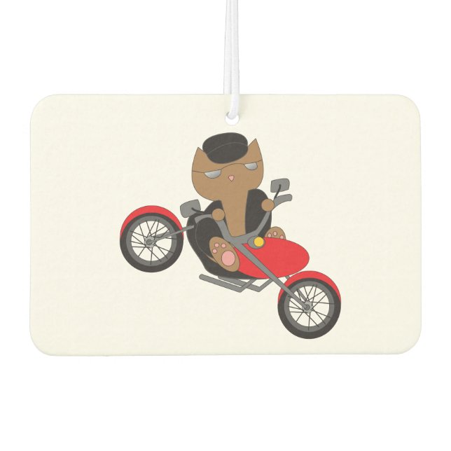 Motorcycle Biker Cat Car Air Freshener (Front)