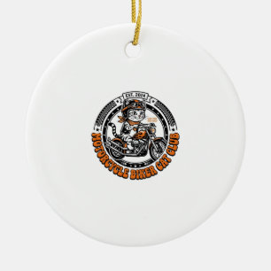 Motorcycle Biker Cat Pet Lover Shirt Art - Motorcy Ceramic Ornament