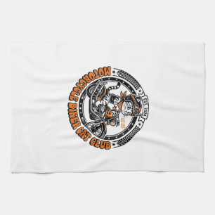 Motorcycle Biker Cat Pet Lover Shirt Art - Motorcy Kitchen Towel