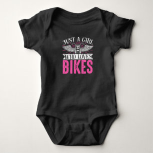 Motorcycle Biker Motorbike Rider Just A Girl Who Baby Bodysuit