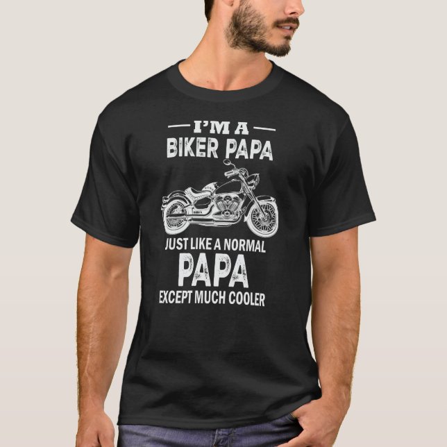 Motorcycle Biker Papa Grandpa Quote T-Shirt (Front)