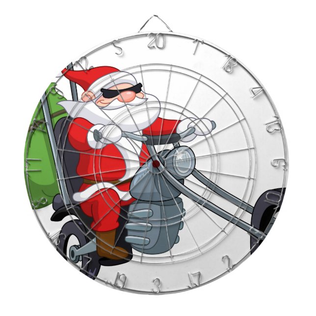motorcycle biker santa claus dartboard (Front)
