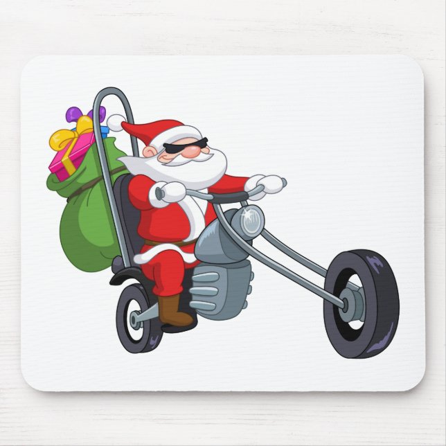 motorcycle biker santa claus mouse pad (Front)
