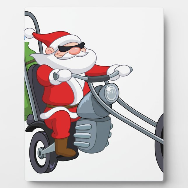 motorcycle biker santa claus plaque (Front)