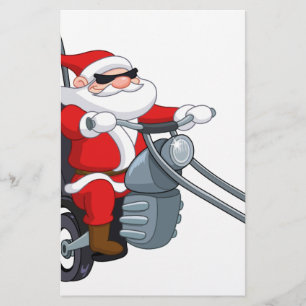motorcycle biker santa claus stationery