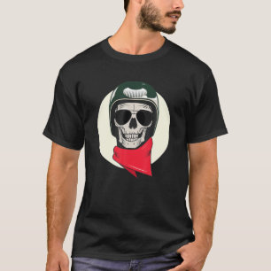Motorcycle Biker Skull Design T-Shirt