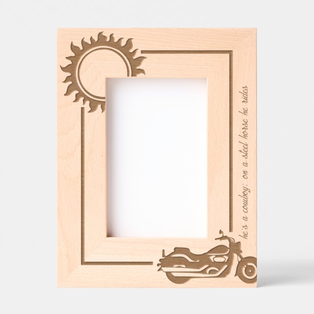 Motorcycle Biker Steel Horse 4x6P Etched Frames (Front)