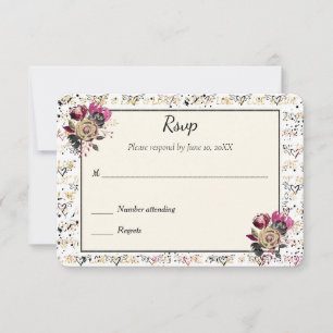Motorcycle Biker Wedding RSVP Card