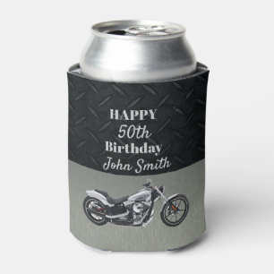 Motorcycle Birthday 50th Name Hobby Can Cooler