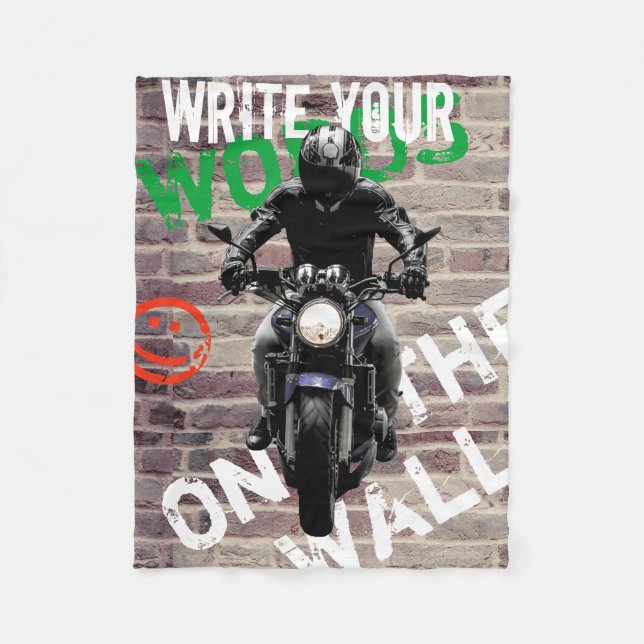 Motorcycle Blanket Brick Wall Custom Graffiti (Front)