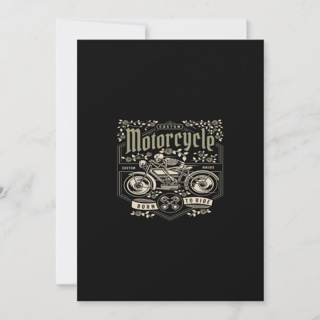 motorcycle born to ride invitation (Front)
