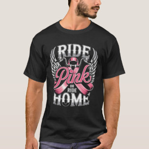 Motorcycle Breast Cancer Biker Ride Pink Ribbon T-Shirt