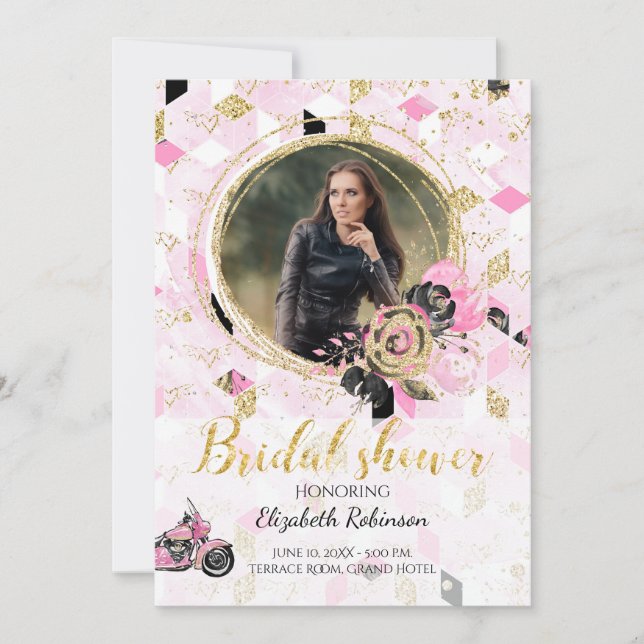 Motorcycle Bridal Shower Invitation (Front)