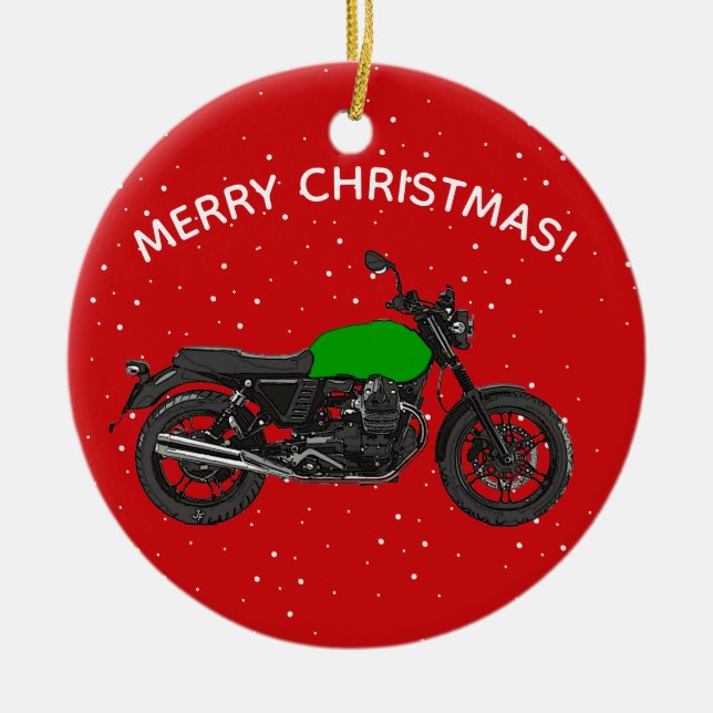 Motorcycle Ceramic Ornament (Front)
