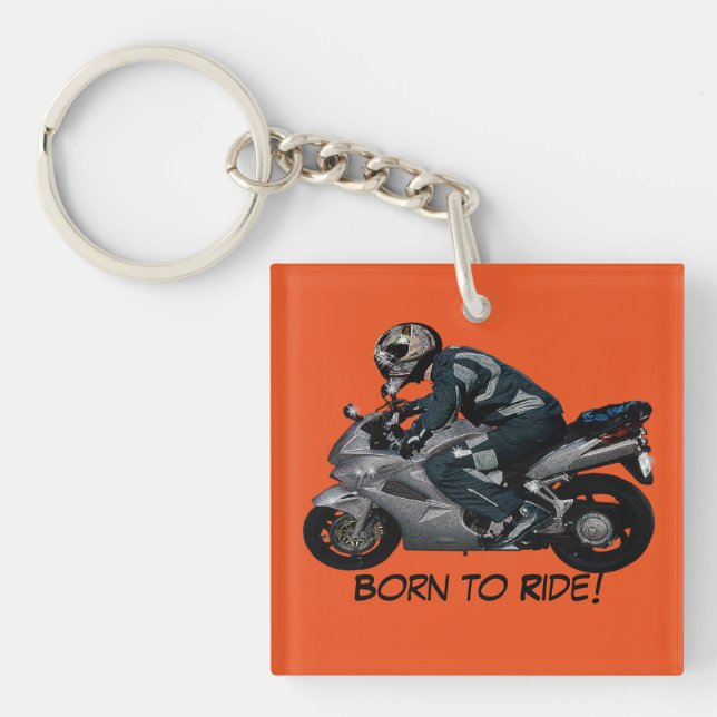 Motorcycle Champion Speedway Track Racer Keychain (Front)