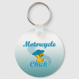 Motorcycle Chick #3 Keychain