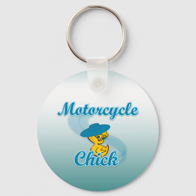 Motorcycle Chick #3 Keychain (Front)